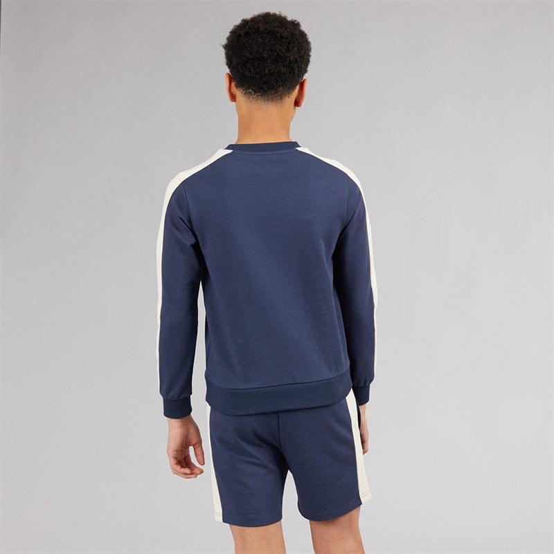 Ellesse Junior Boys Abele Sweatshirt And Shorts Set Navy 429 - Image 2