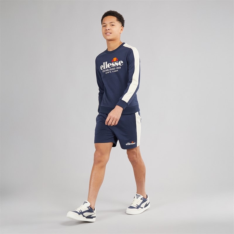 Ellesse Junior Boys Abele Sweatshirt And Shorts Set Navy 429 - Image 4