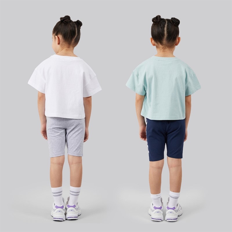 Ellesse Girls Ottavia Logo T-Shirts And Shorts Four Piece Set Light Green 511 - Image 2