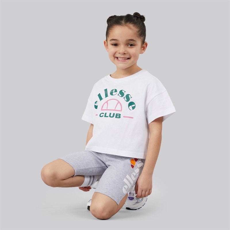 Ellesse Girls Ottavia Logo T-Shirts And Shorts Four Piece Set Light Green 511 - Image 3
