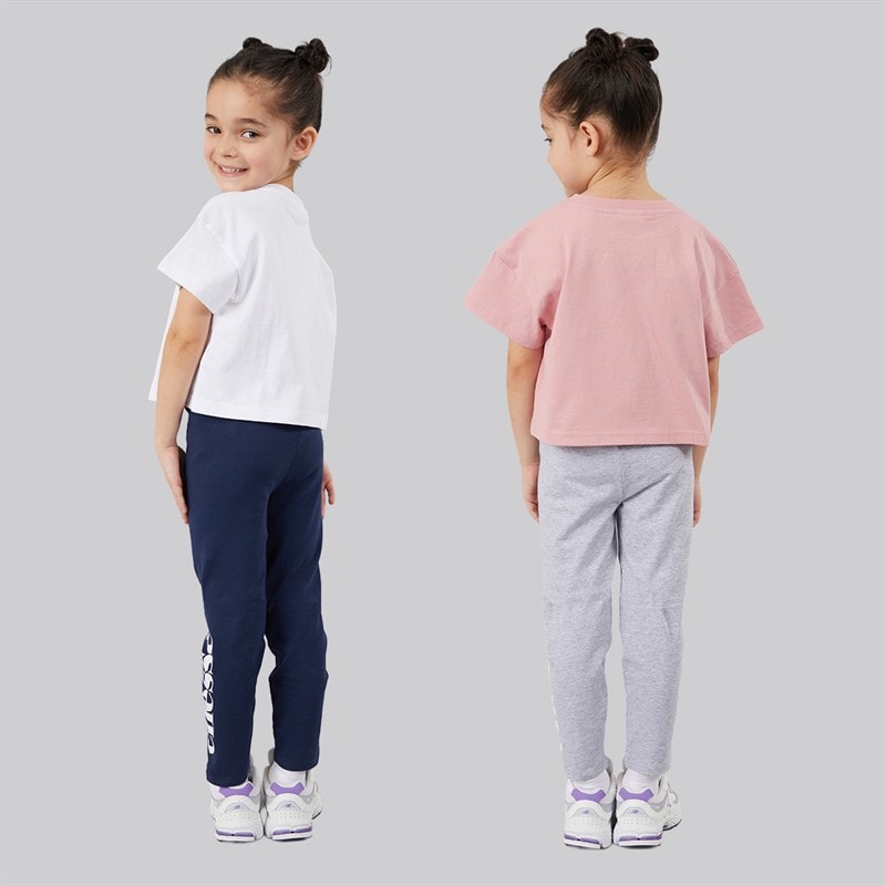 Ellesse Girls Violetta Logo T-Shirts And Leggings Four Piece Set Pink 814 - Image 2