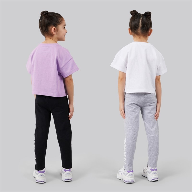 Ellesse Girls Serafina Logo T-Shirts And Leggings Four Piece Set Light Purple 302 - Image 2