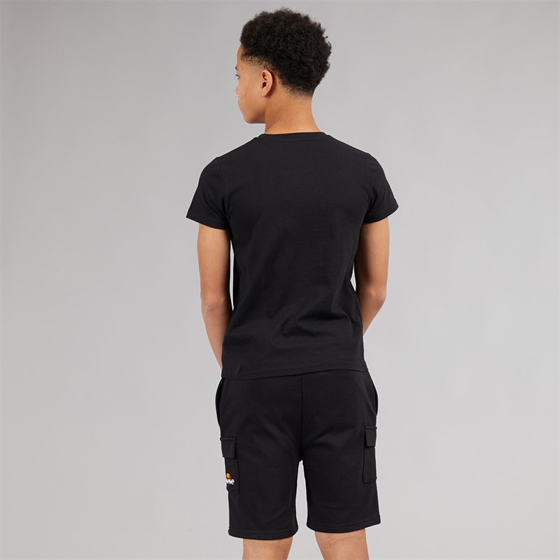 Ellesse Junior Boys Romolo T-Shirt And Cargo Shorts Set True Black 011 - Image 2