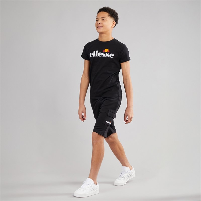 Ellesse Junior Boys Romolo T-Shirt And Cargo Shorts Set True Black 011 - Image 4