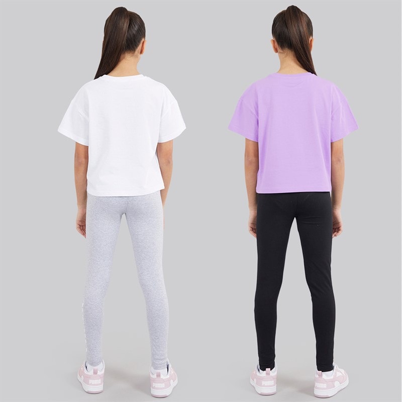Ellesse Junior Girls Serafina Logo T-Shirts And Leggings Four Piece Set Light Purple 302 - Image 2