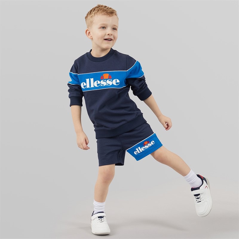 Ellesse Boys Biagio Sweatshirt And Shorts Set Blue 402 - Image 3