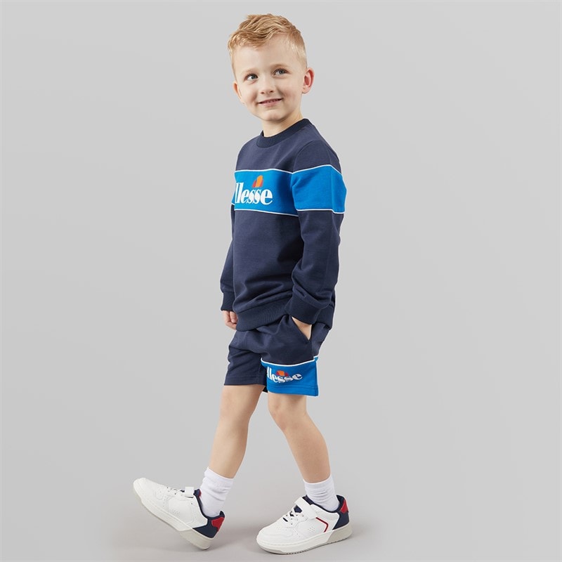 Ellesse Boys Biagio Sweatshirt And Shorts Set Blue 402 - Image 4