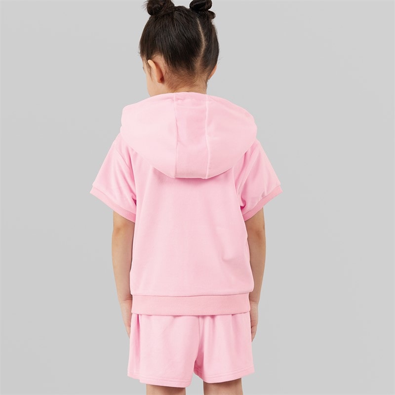 Ellesse Girls Valentina Velour Hoodie And Shorts Set Light Pink 808 - Image 2