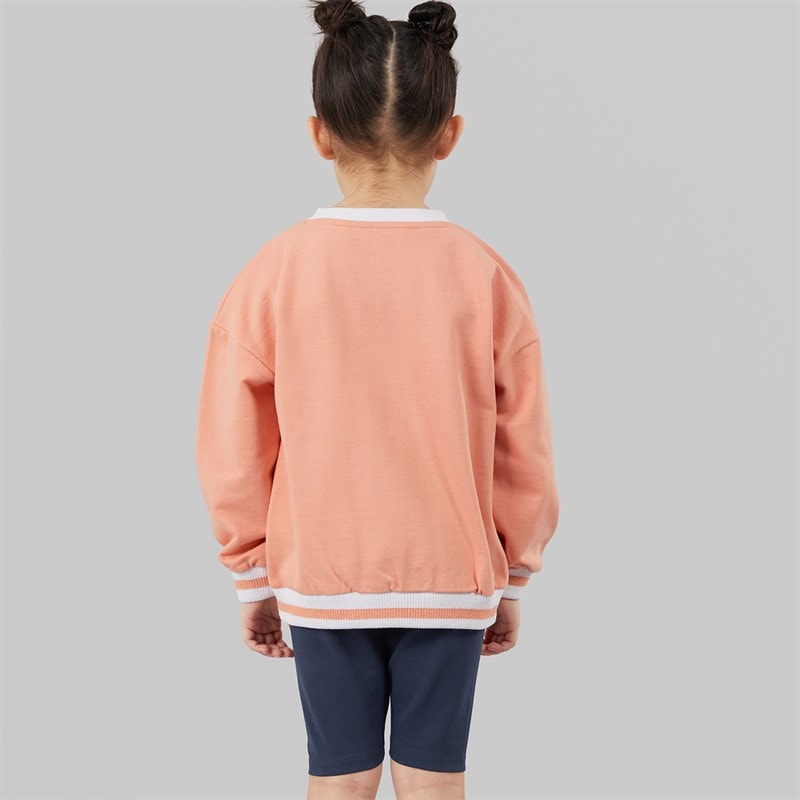 Ellesse Girls Livia Sweatshirt And Shorts Set Pink 814 - Image 2