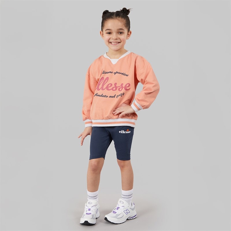 Ellesse Girls Livia Sweatshirt And Shorts Set Pink 814 - Image 4