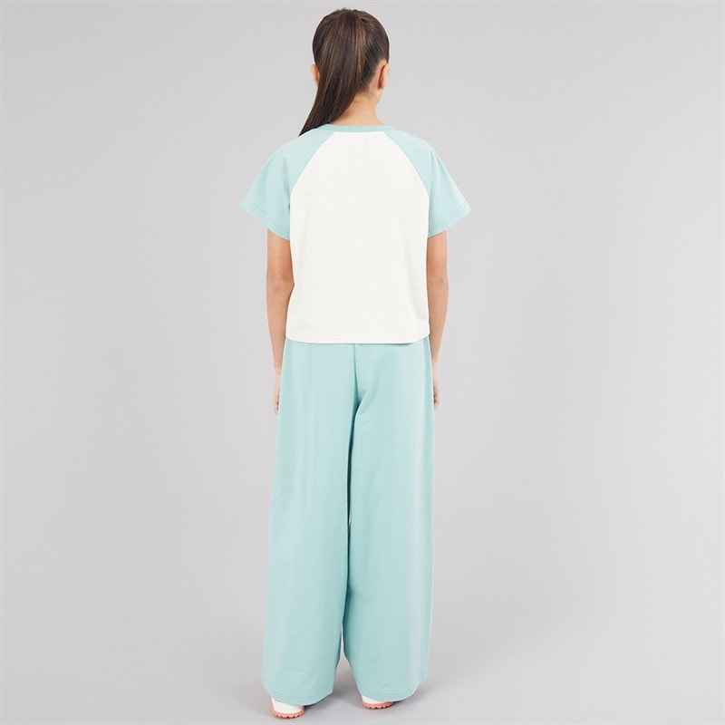 Ellesse Junior Girls Fiorella Logo T-Shirt And Track Pants Set Light Green 511 - Image 2