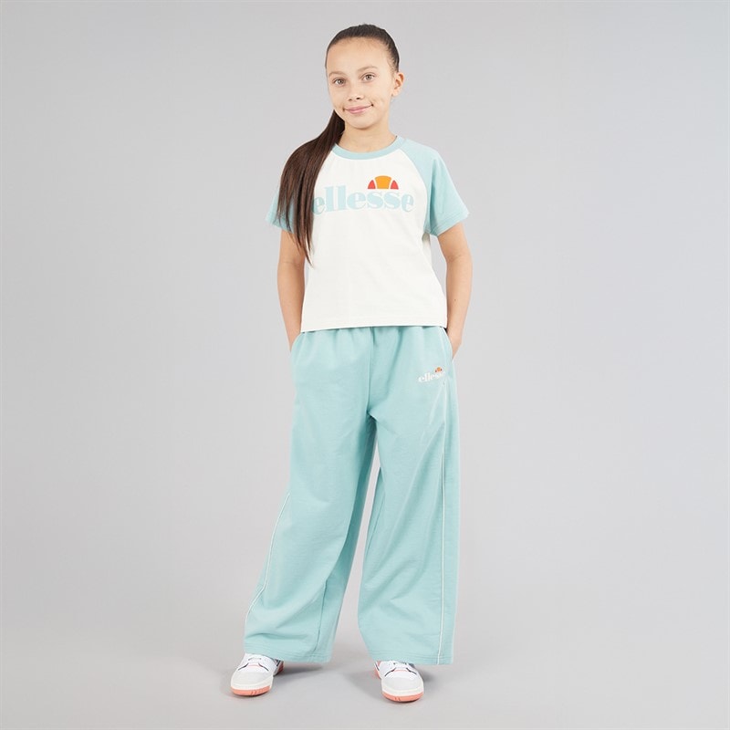 Ellesse Junior Girls Fiorella Logo T-Shirt And Track Pants Set Light Green 511 - Image 4