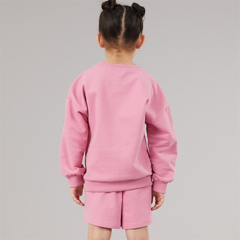 Ellesse Girls Chiara Sweatshirt And Shorts Set Pink 814 - Image 2