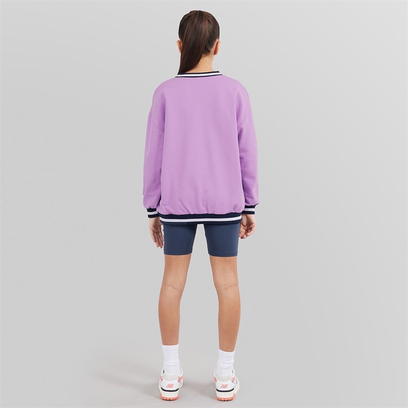 Ellesse Junior Girls Marcella Logo Sweatshirt And Shorts Set Light Purple 302 - Image 2