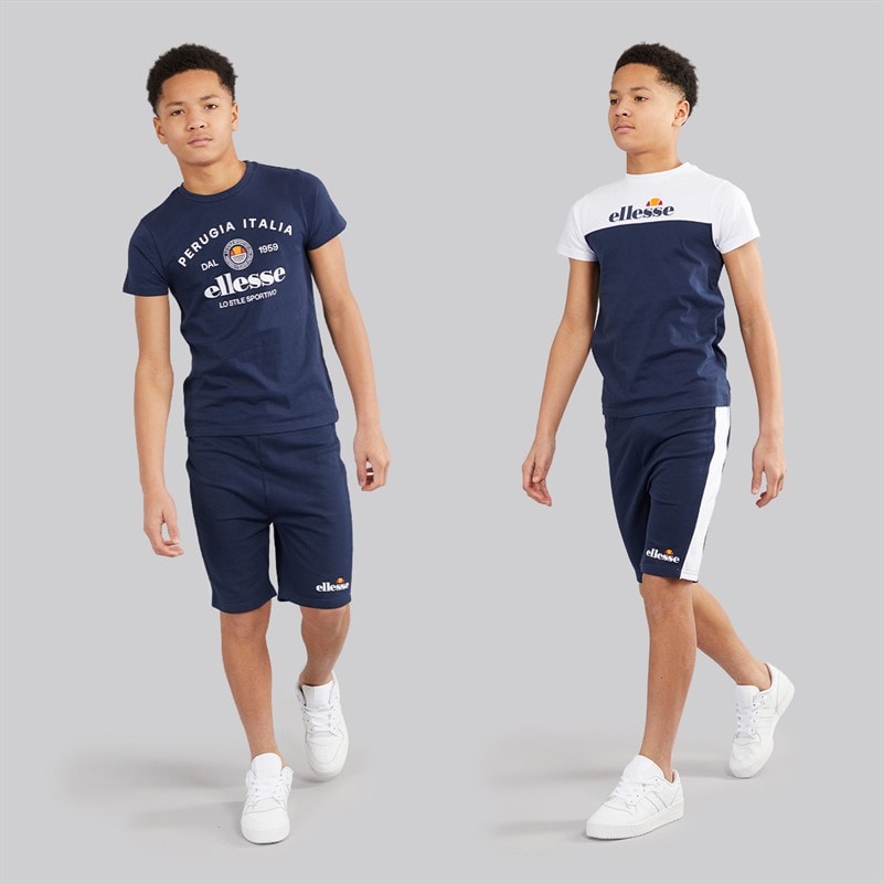 Ellesse Junior Boys Vincent T-Shirt And Shorts Three Pack Set Navy 429 - Image 1