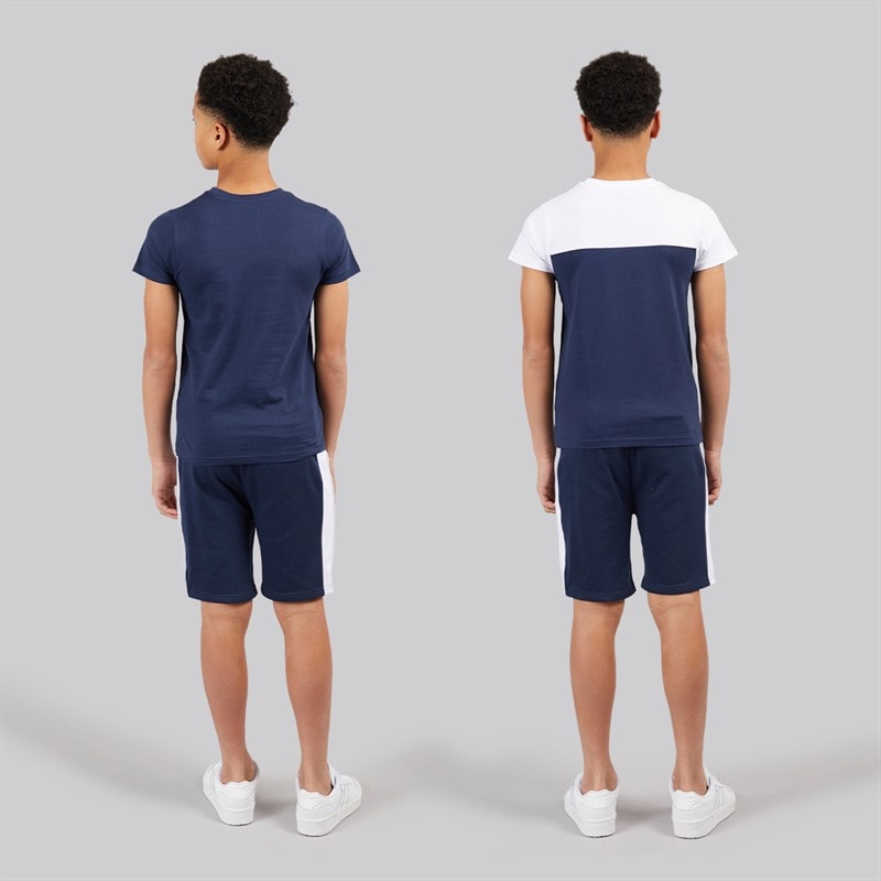 Ellesse Junior Boys Vincent T-Shirt And Shorts Three Pack Set Navy 429 - Image 2