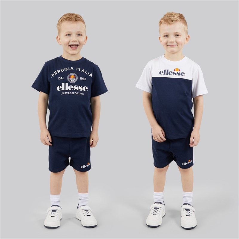 Ellesse Boys Vincent T-Shirt And Shorts Three Pack Set Navy 429 - Image 1
