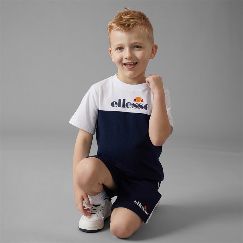 Ellesse Boys Vincent T-Shirt And Shorts Three Pack Set Navy 429 - Image 3