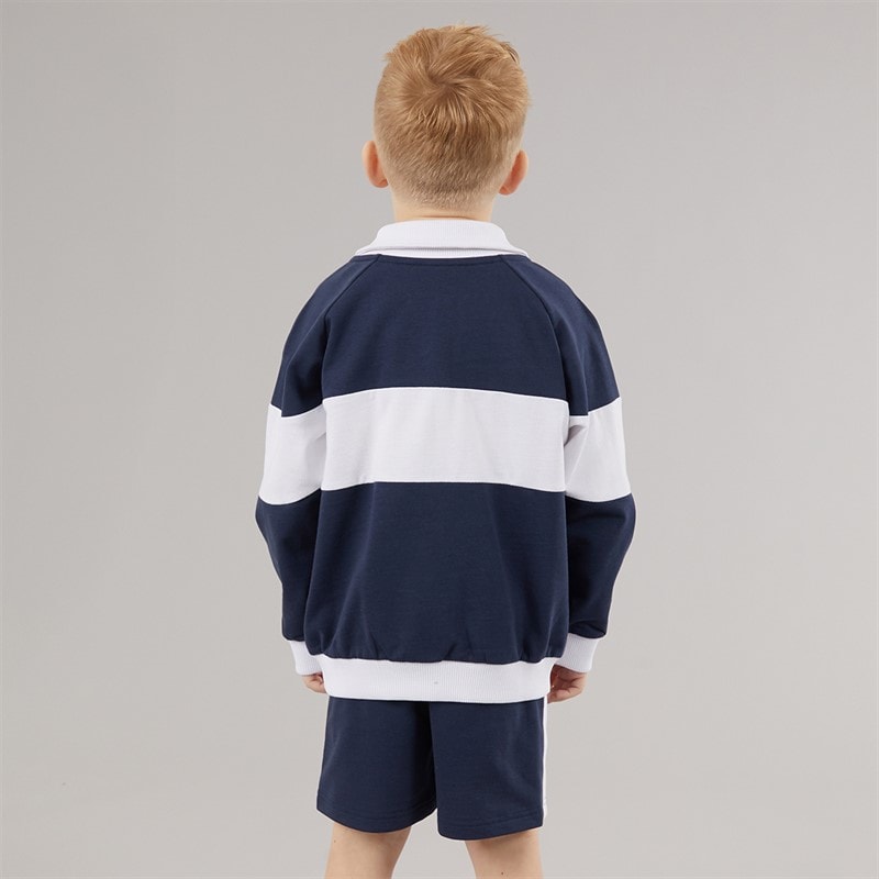 Ellesse Boys Ludovico Rugby Style Sweatshirt And Shorts Set Navy 429 - Image 2