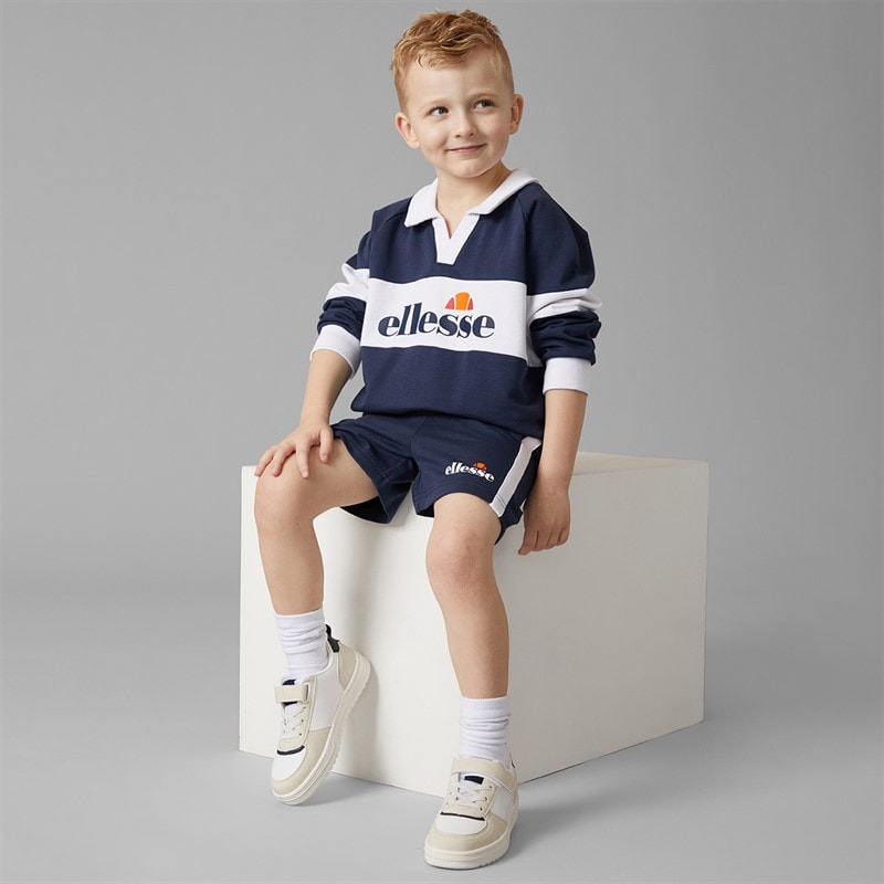 Ellesse Boys Ludovico Rugby Style Sweatshirt And Shorts Set Navy 429 - Image 3
