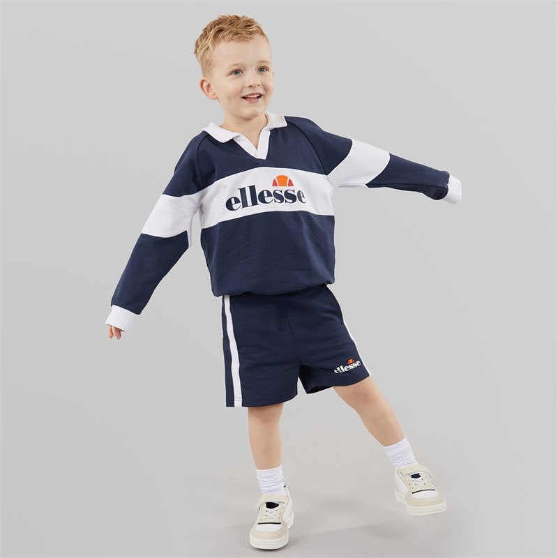 Ellesse Boys Ludovico Rugby Style Sweatshirt And Shorts Set Navy 429 - Image 4