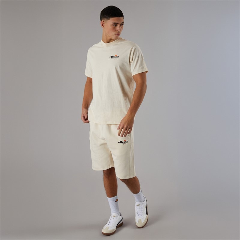 Ellesse Mens Lyon Relaxed Fit Back Logo T-Shirt Off White - Image 4
