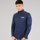 Ellesse Mens Brandon 1/4 Zip Running Top Navy
