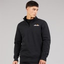 Ellesse Mens Benevento 1/4 Zip Sweatshirt Black