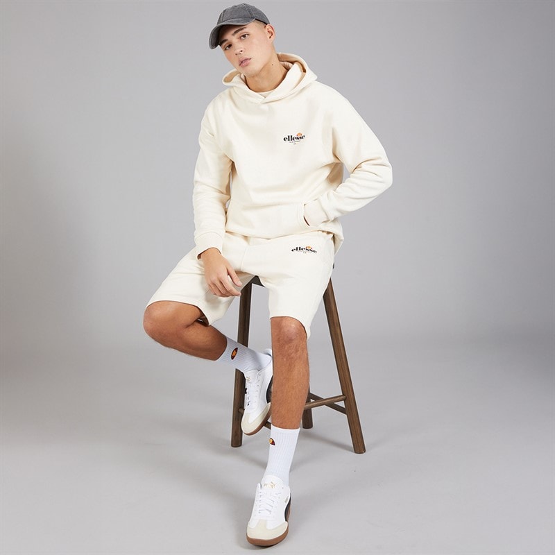 Ellesse Mens Recke Relaxed Fit Hoodie Off White - Image 4