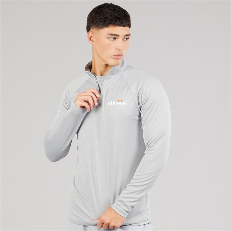 Ellesse Mens Brandon 1/4 Zip Running Top Grey