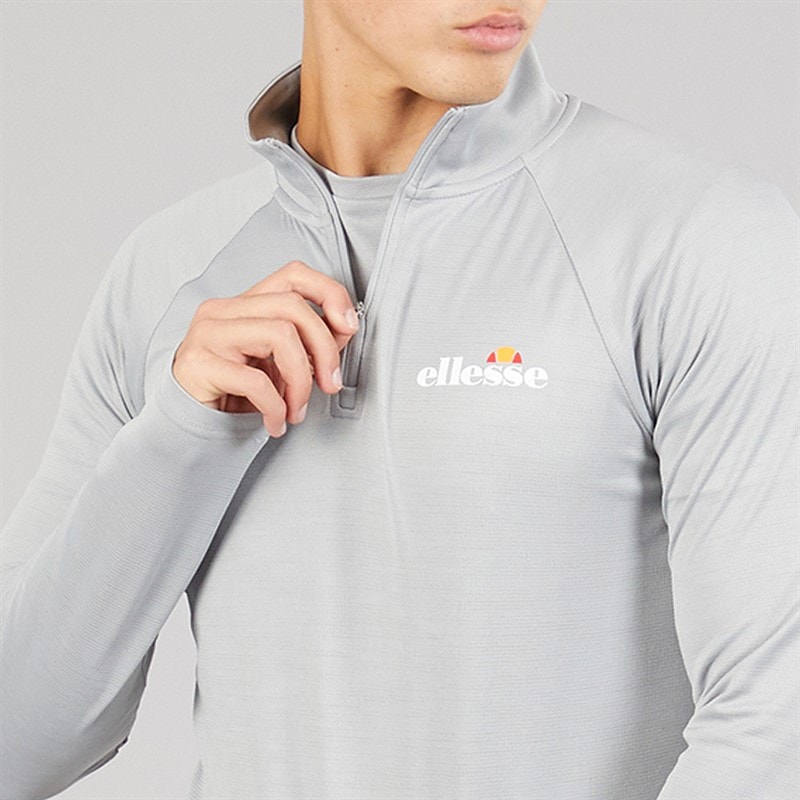 Ellesse Mens Brandon 1/4 Zip Running Top Grey - Image 4