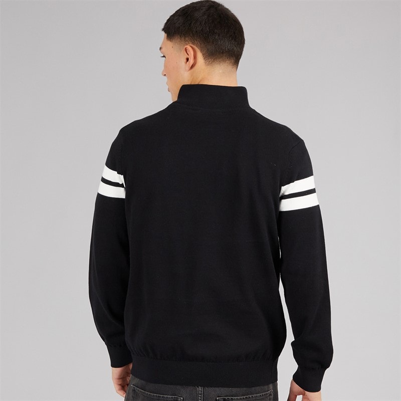Ellesse Mens Dison 1/2 Zip Knitted Jumper Black - Image 2