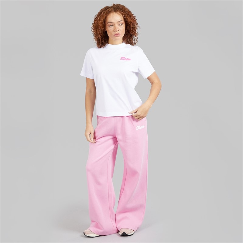 Ellesse Womens Ivana T-Shirt White/Bright Pink - Image 4