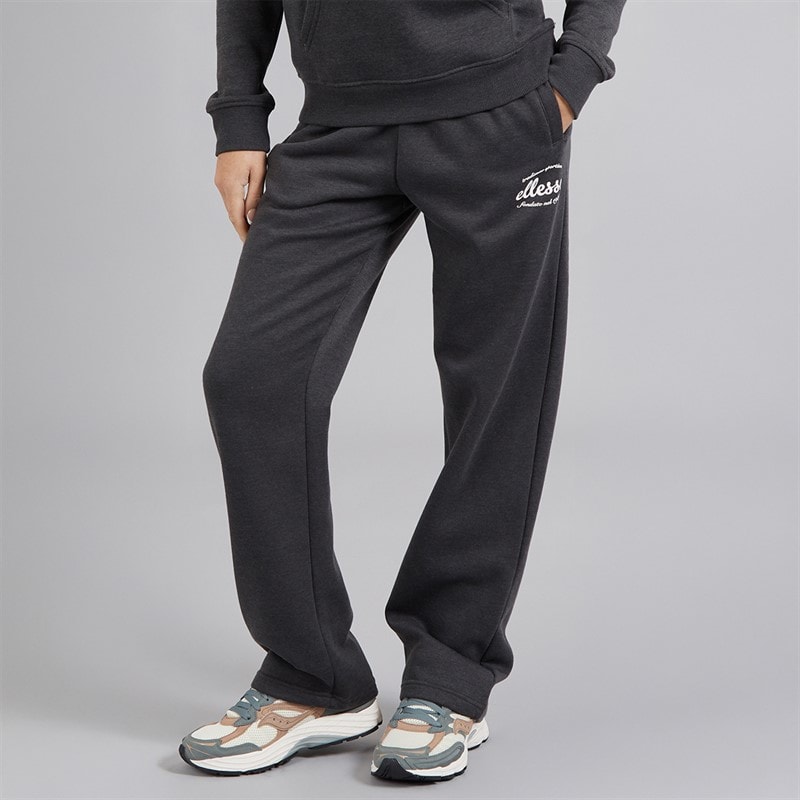 Ellesse Womens Khylie Straight Leg Sweat Pants Dark Grey Marl