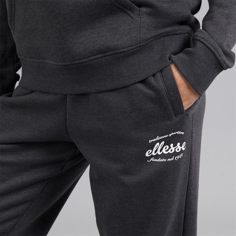 Ellesse Womens Khylie Straight Leg Sweat Pants Dark Grey Marl - Image 3