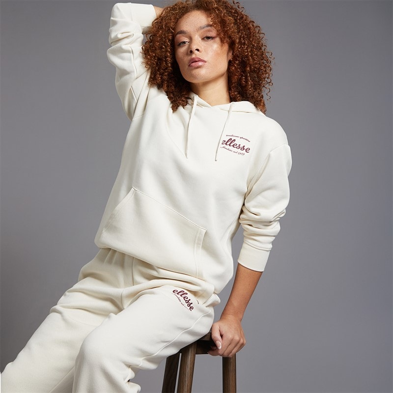 Ellesse Womens Khylie Straight Leg Sweat Pants Off White - Image 3