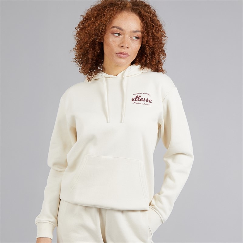 Ellesse Womens Pinebuff Hoodie Off White - Image 3