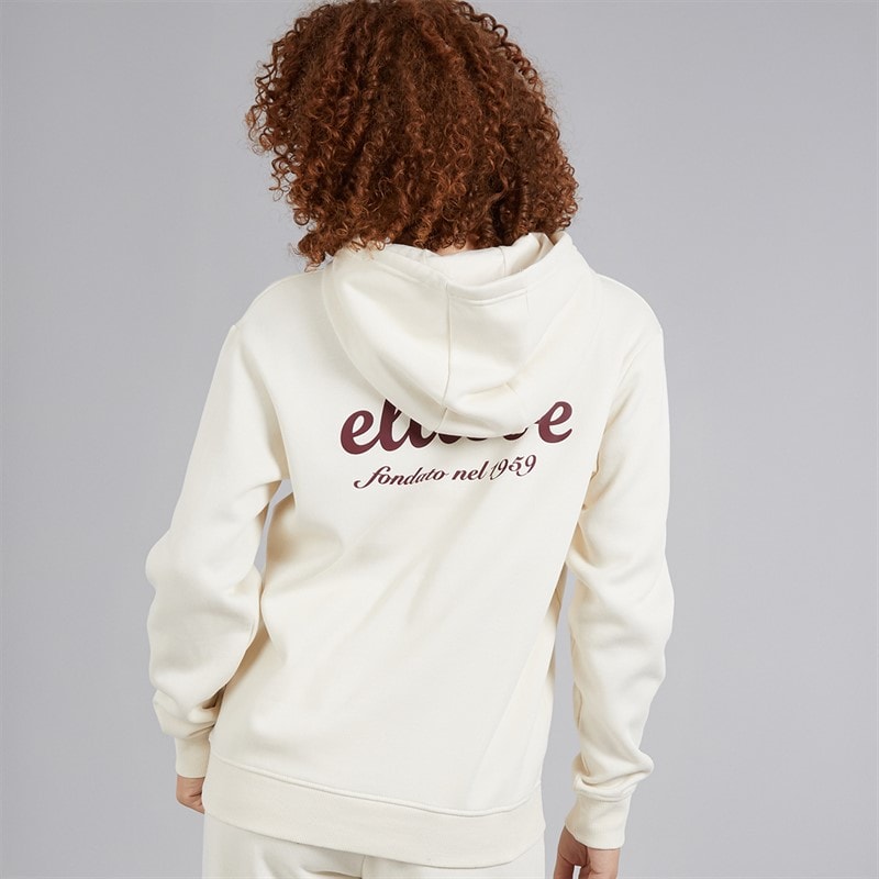 Ellesse Womens Pinebuff Hoodie Off White - Image 5