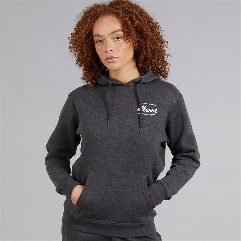 Ellesse Womens Pinebuff Hoodie Dark Grey Marl - Image 2