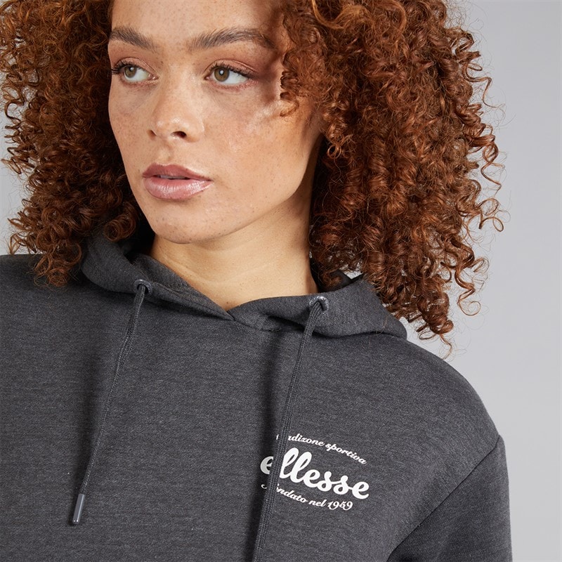 Ellesse Womens Pinebuff Hoodie Dark Grey Marl - Image 5