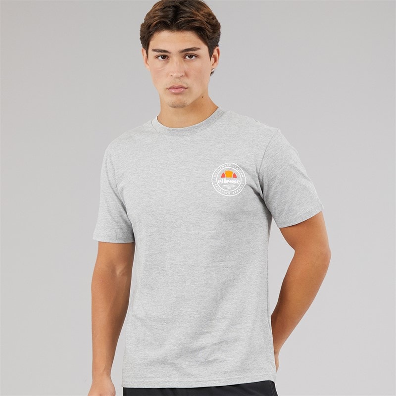 Ellesse Mens Licola Back Graphic T-Shirt Light Grey - Image 2