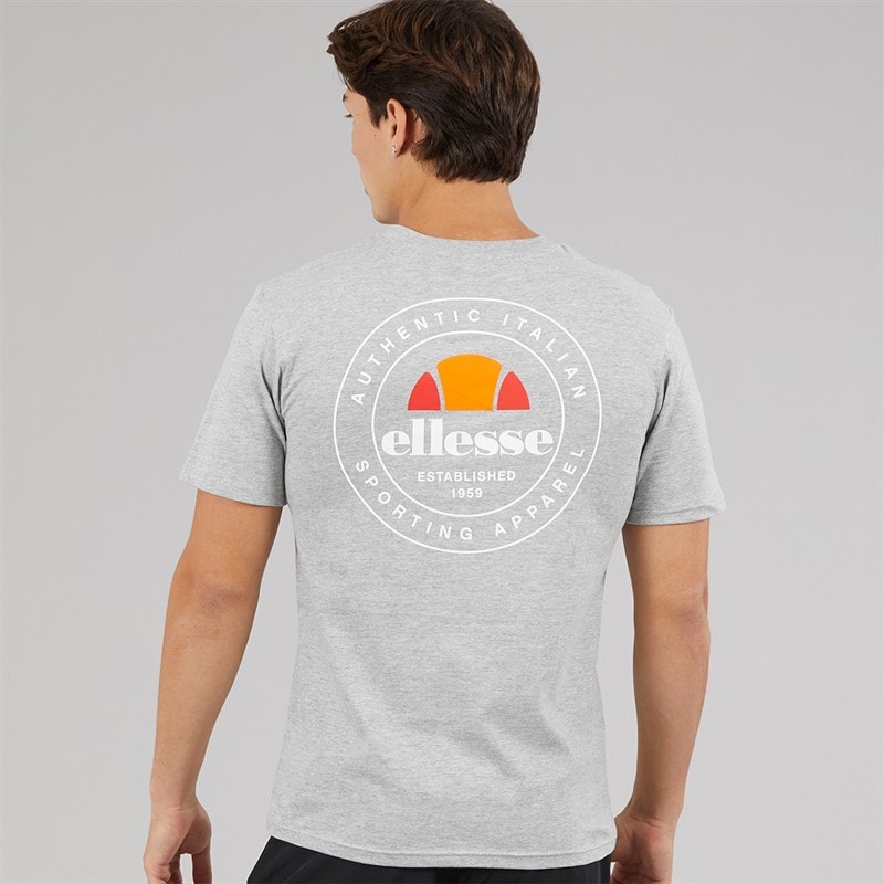 Ellesse Mens Licola Back Graphic T-Shirt Light Grey - Image 3