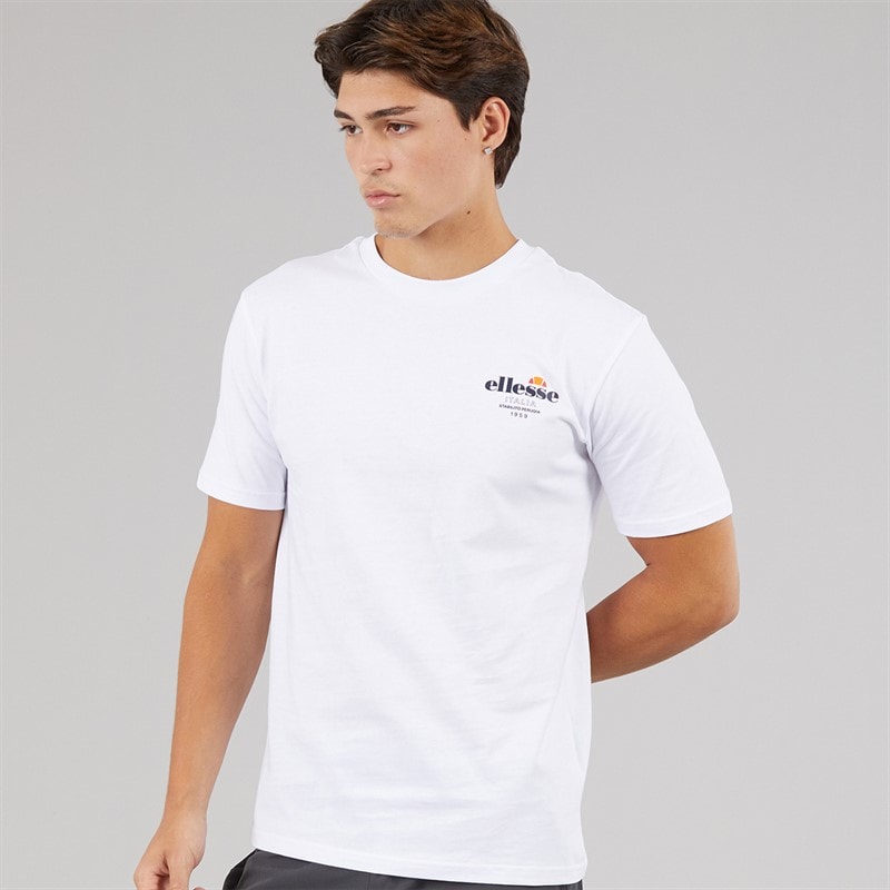 Ellesse Mens Ostea Back Graphic T-Shirt White - Image 2