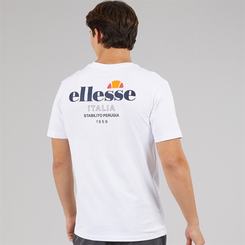 Ellesse Mens Ostea Back Graphic T-Shirt White - Image 3