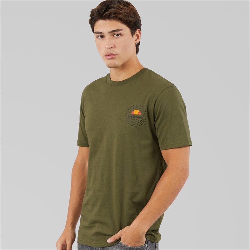 Ellesse Mens Licola Back Graphic T-Shirt Khaki - Image 2