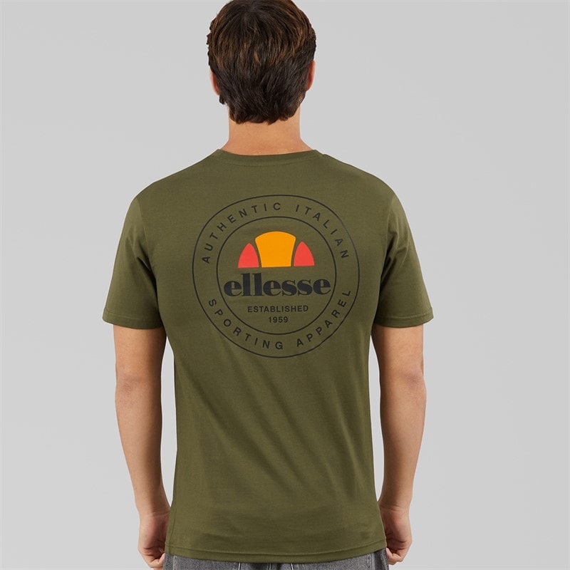 Ellesse Mens Licola Back Graphic T-Shirt Khaki - Image 3