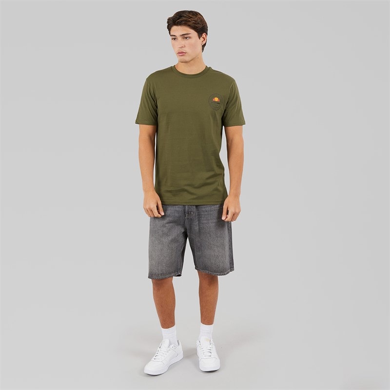 Ellesse Mens Licola Back Graphic T-Shirt Khaki - Image 4