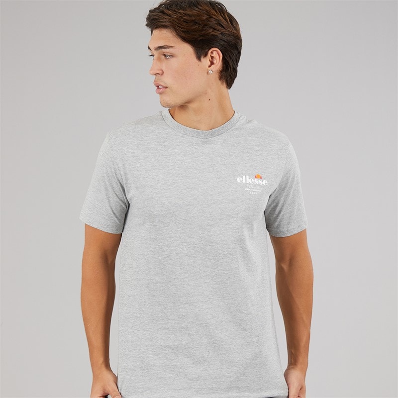 Ellesse Mens Ostea Back Graphic T-Shirt Light Grey - Image 2