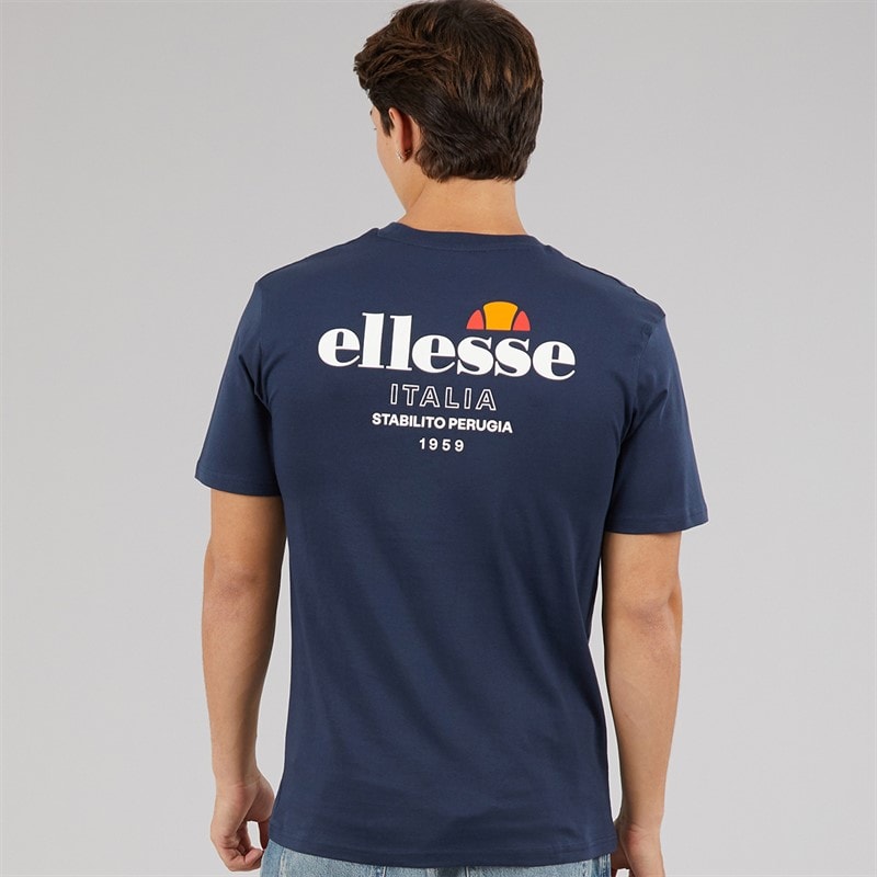 Ellesse Mens Ostea Back Graphic T-Shirt Navy - Image 3