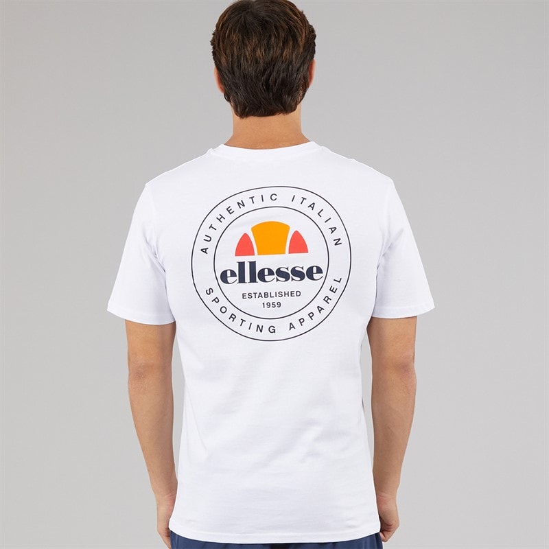 Ellesse Mens Licola Back Graphic T-Shirt White - Image 3